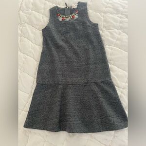 Crewcuts Gray Dress with Colorful Beaded Neckline